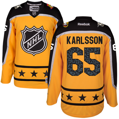 Senators #65 Erik Karlsson Yellow All-Star Atlantic Division Women's Stitched NHL Jersey - Click Image to Close